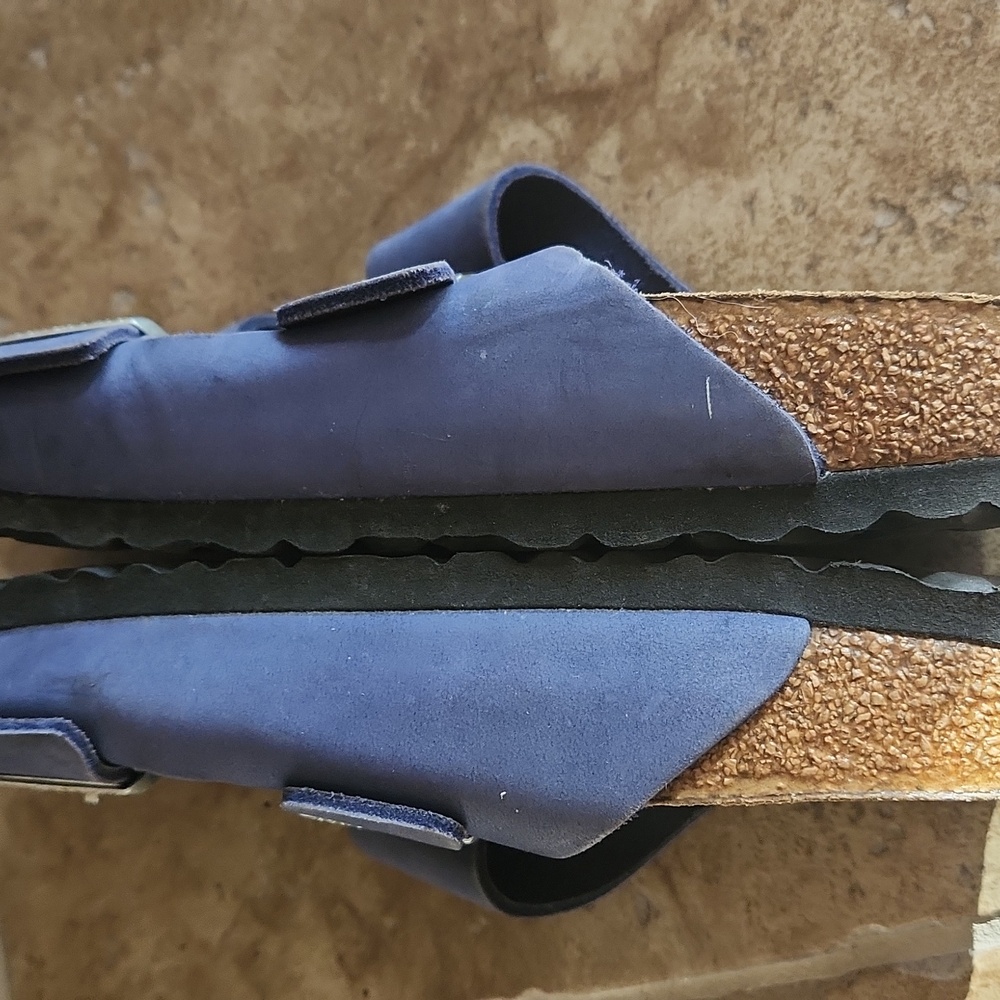 Birkenstock Sandals Wirh Blue Leather Strap Size 38 - Picture 3 of 12